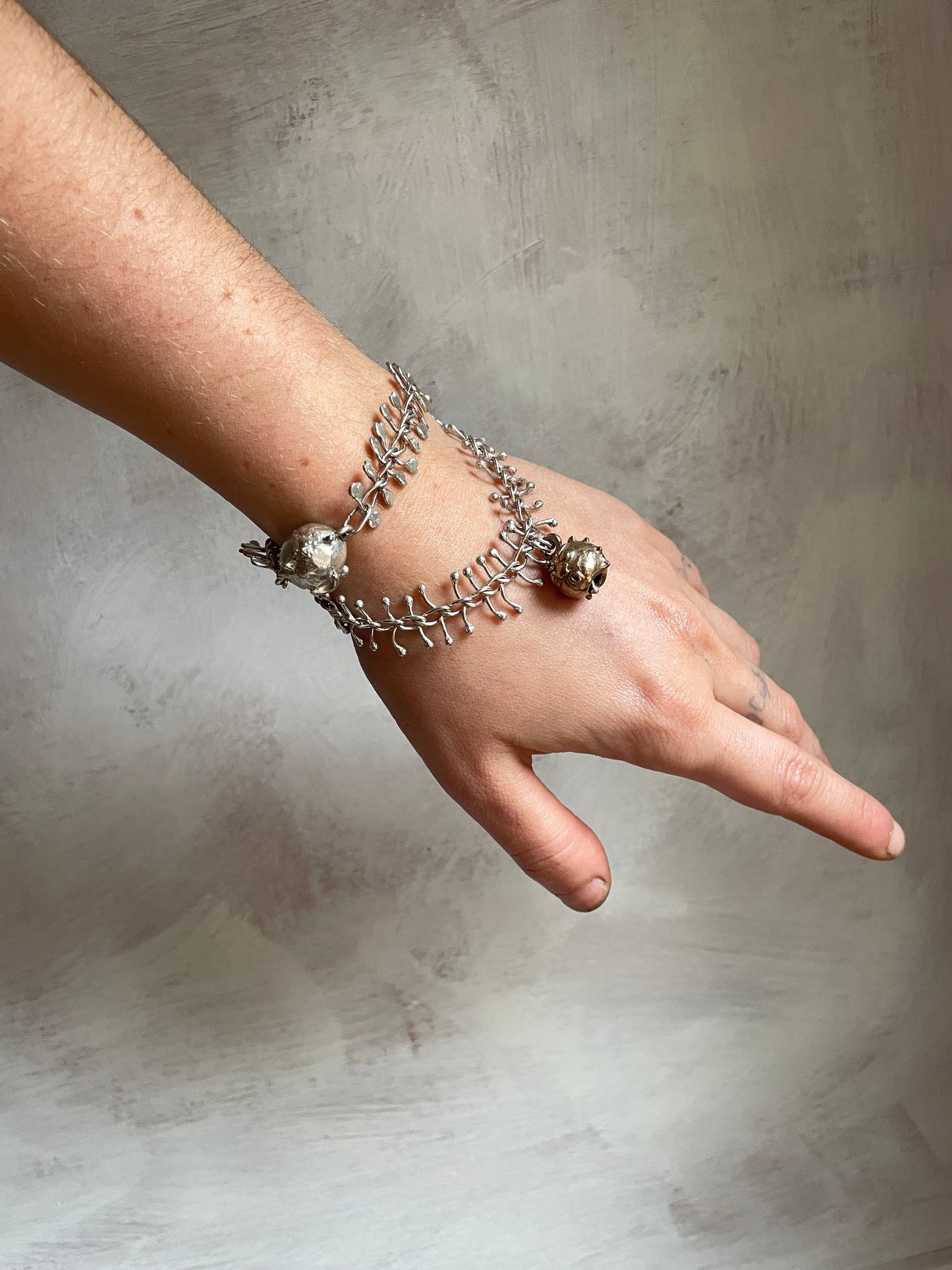 fishbone and goblin bell bracelet