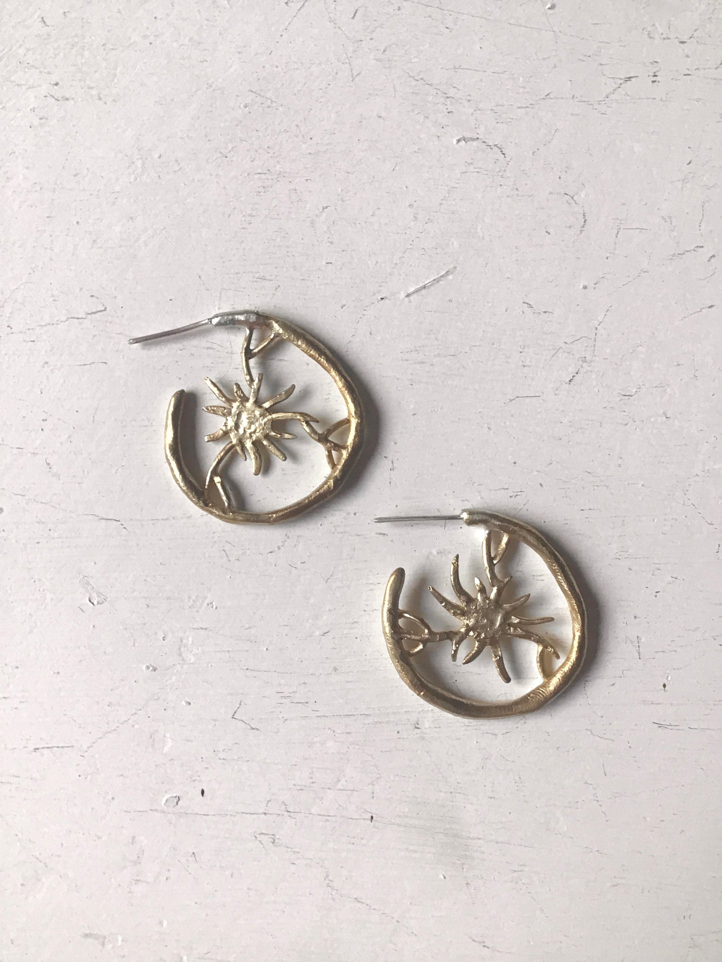 brass spark earrings