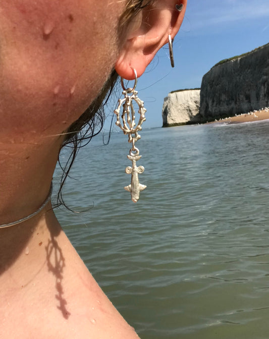 fish and water woosh earrings