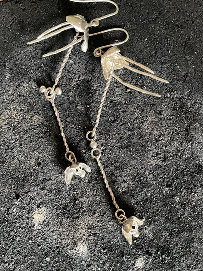 flower drop earrings