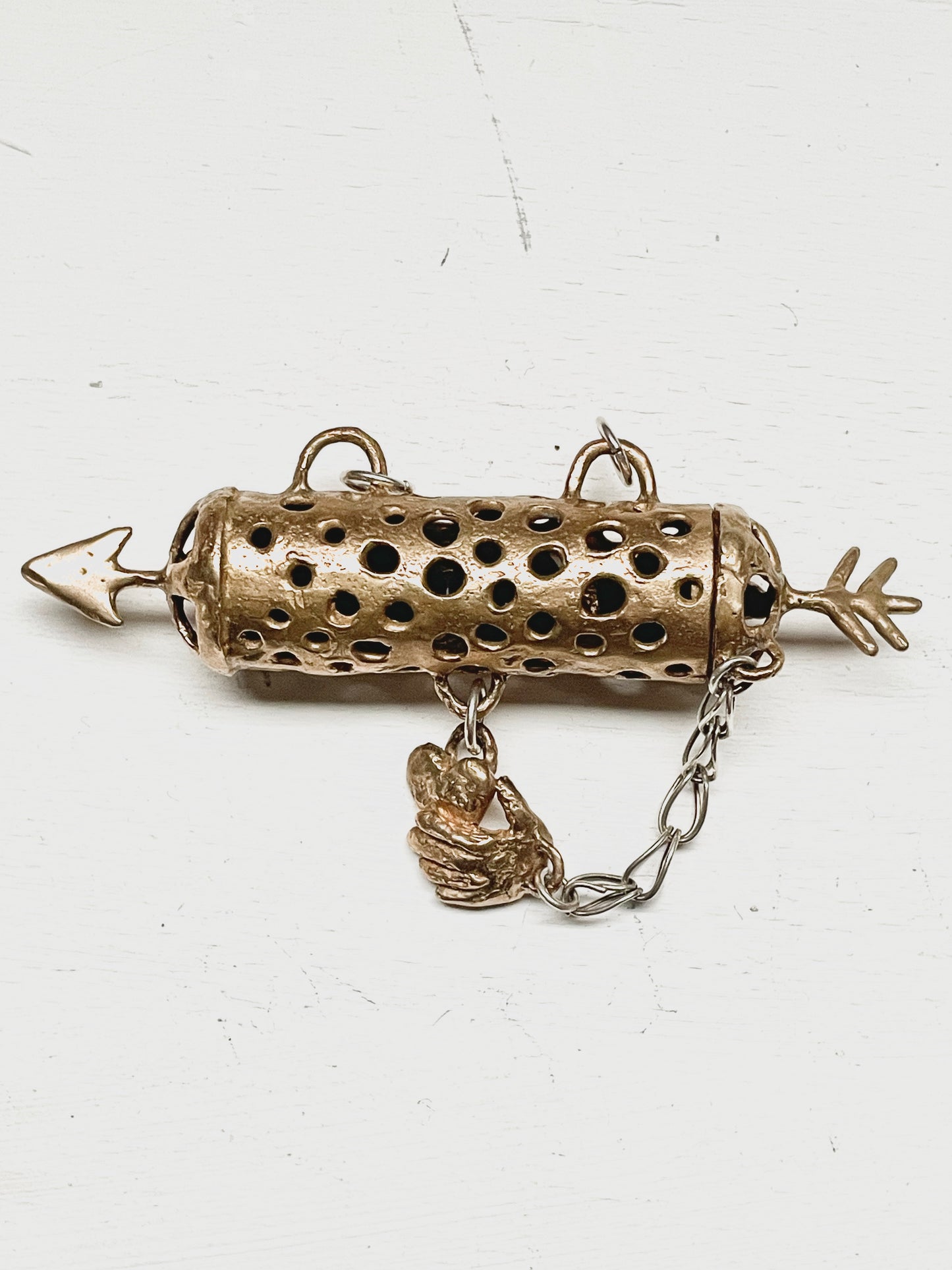 bronze aroma barrel locket