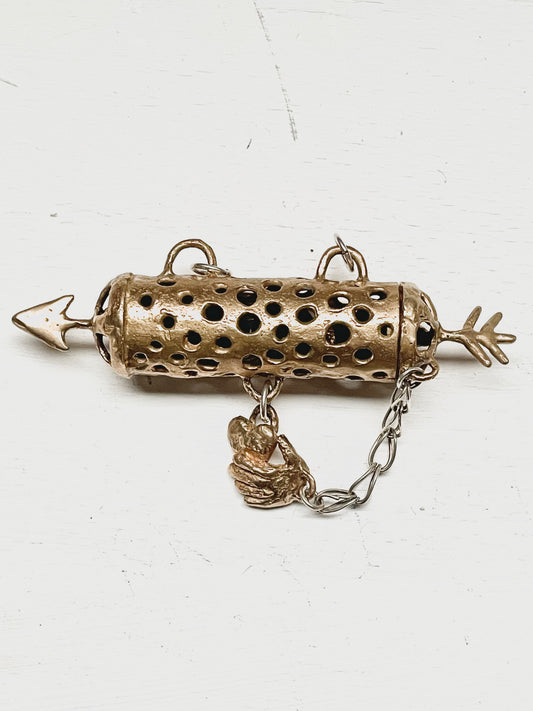 bronze aroma barrel locket