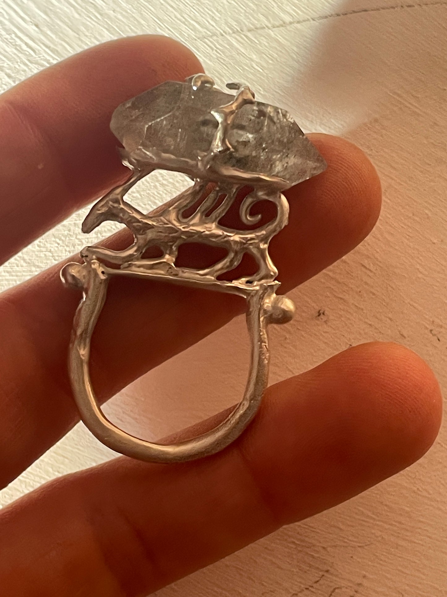 dragon and quartz earthen ring