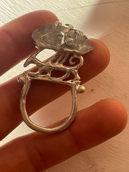 dragon and quartz earthen ring