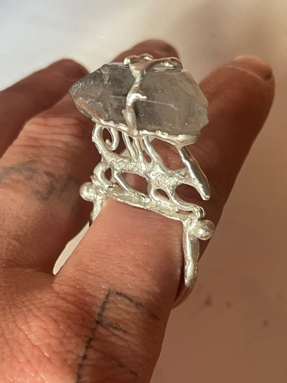 dragon and quartz earthen ring