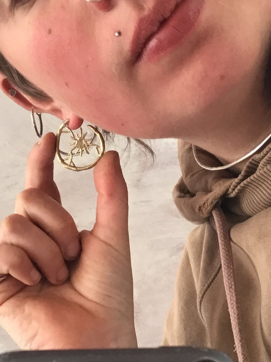 brass spark earrings