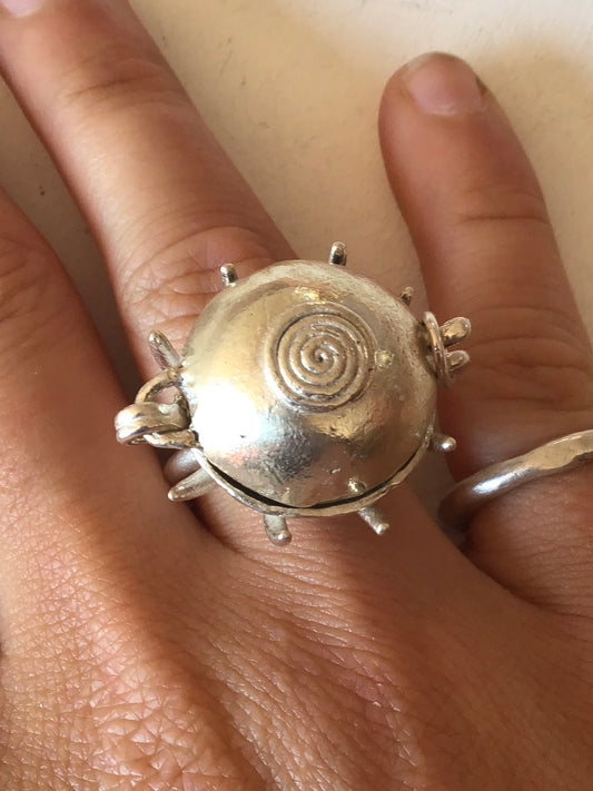 spiral heart medicine ring