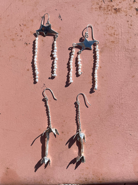 flower flower drop earrings