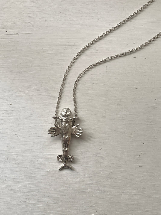 silver fish keepsake locket
