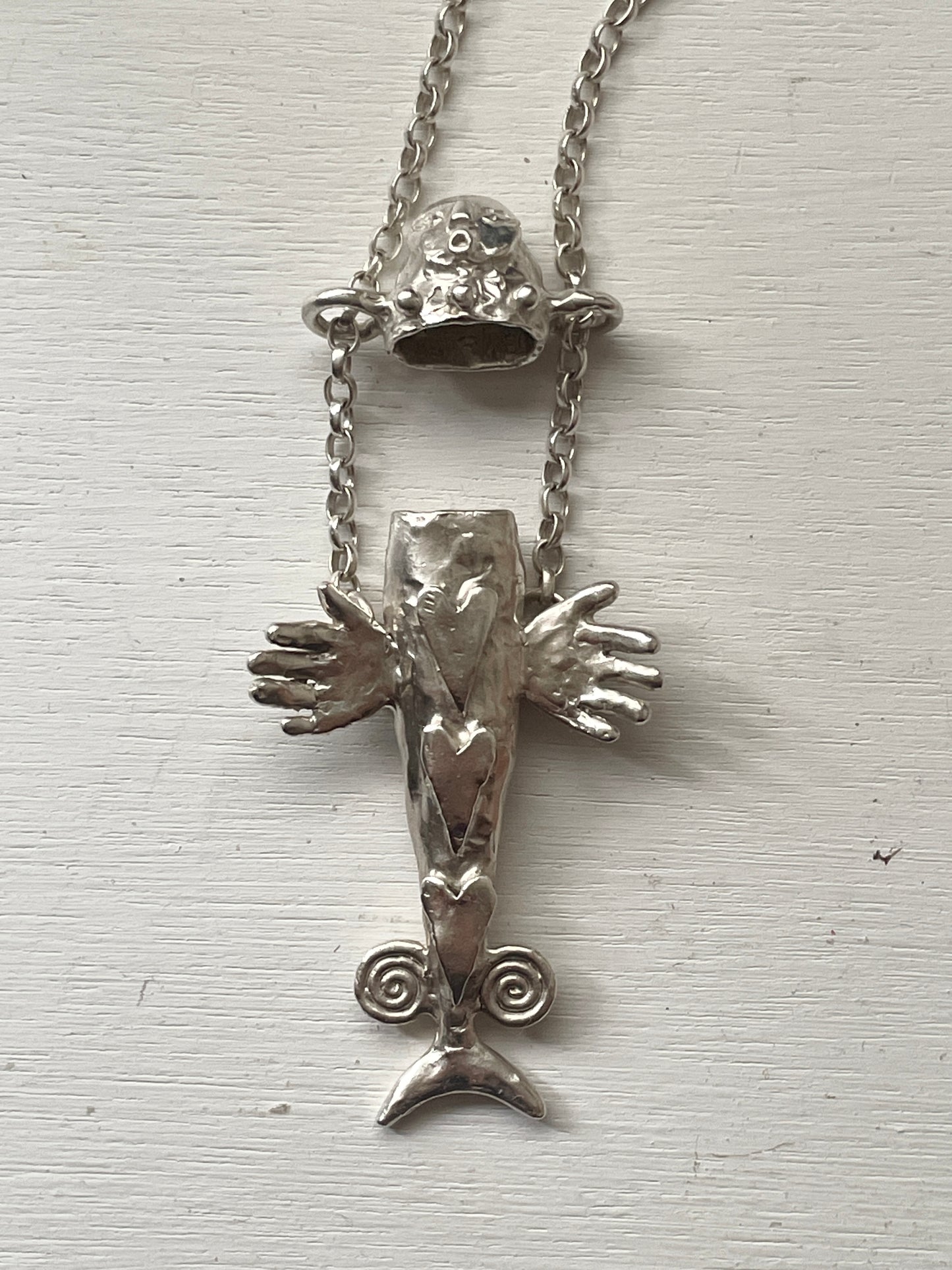 silver fish keepsake locket
