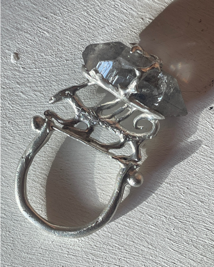 dragon and quartz earthen ring